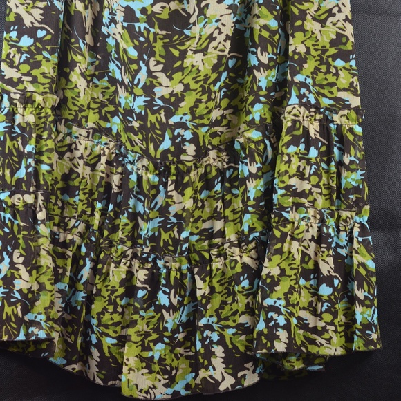 Tiered Print Chiffon-Type Full Skirt SZ 2X Tres You - Picture 2 of 4